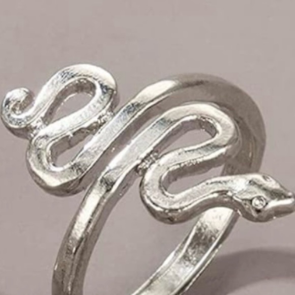 Silver Tone Open Style Adjustable Snake Ring - Picture 9 of 15